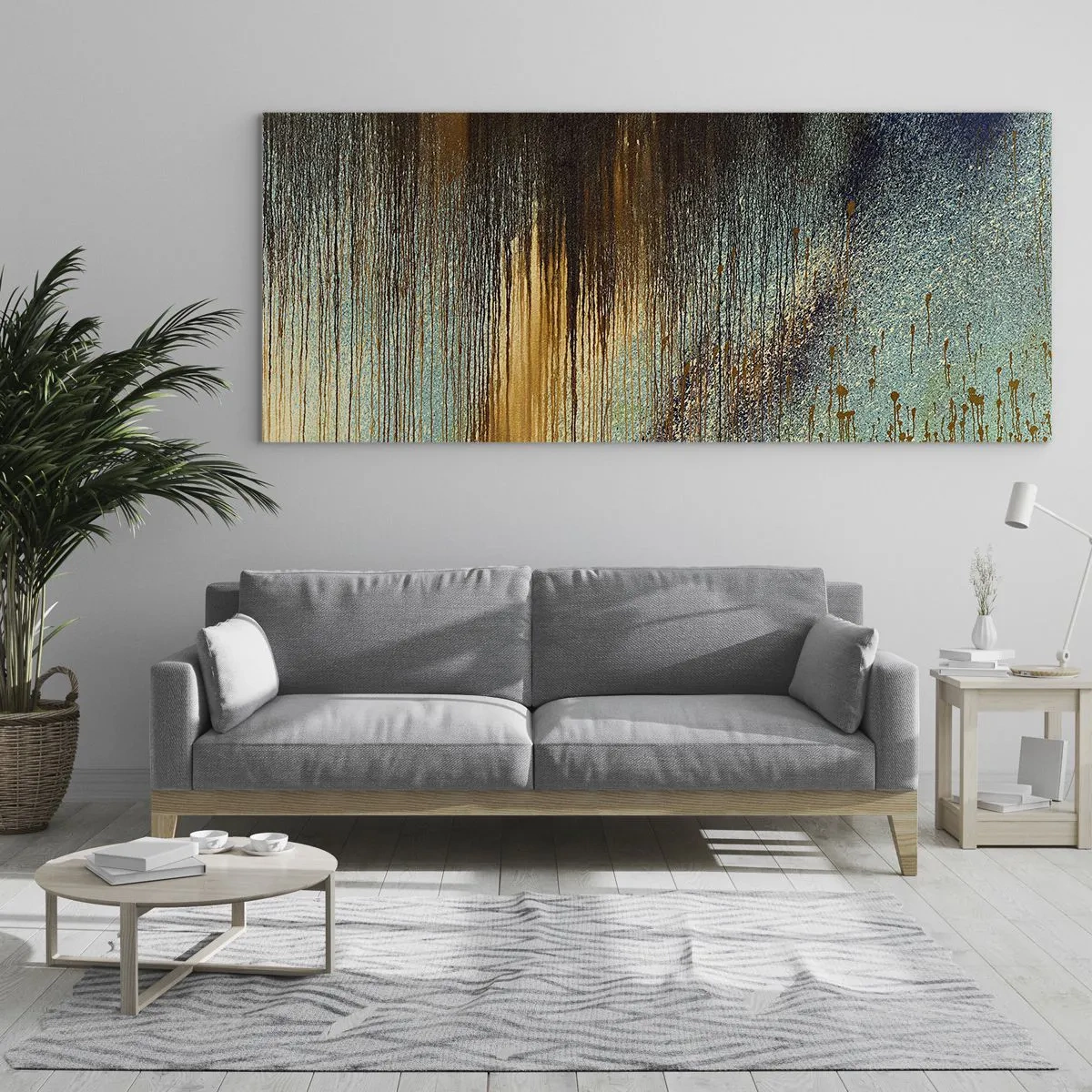 Quadro em vidro - Uma composição colorida não acidental - 160x50 cm