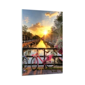 Quadro em vidro - Manhã de primavera em Amsterdã - 70x100 cm