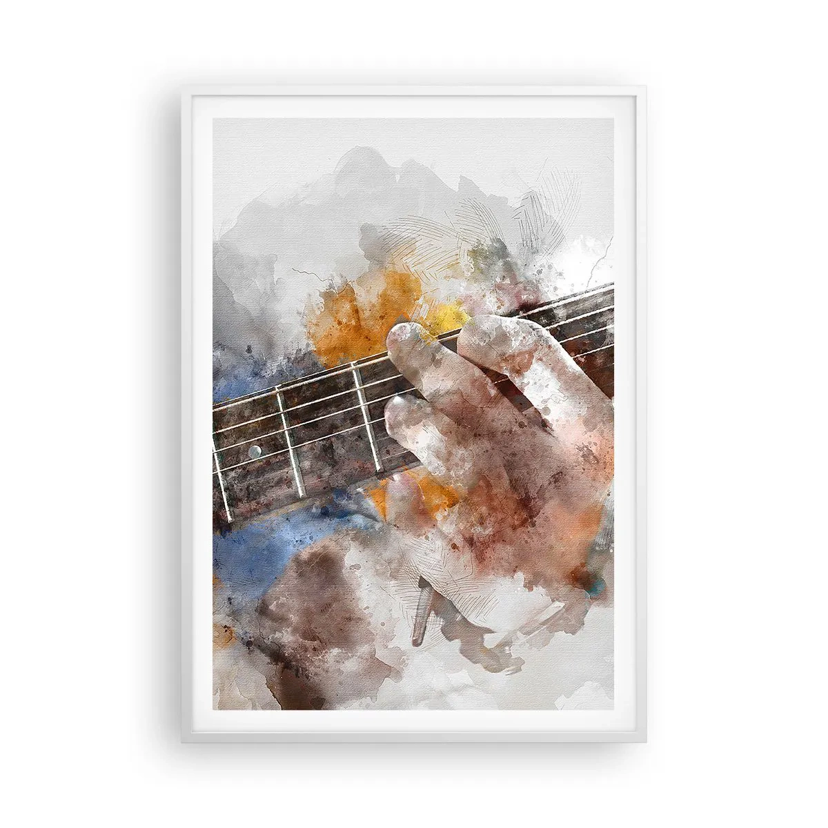 Pôster em moldura branca - Poesia entre as cordas - 70x100 cm