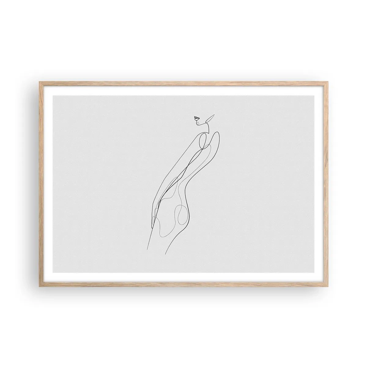 Pôster com moldura de carvalho claro - Apenas uma promessa - 100x70 cm