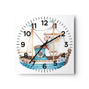 Relógio de parede - Relógio em vidro - Vamos a isso! - 40x40 cm