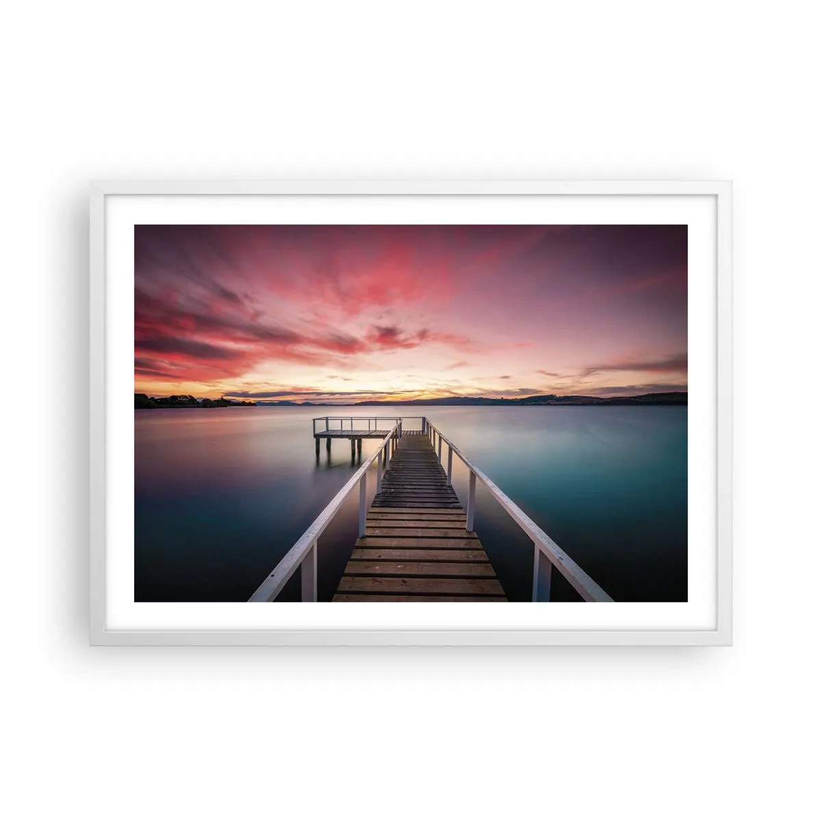 Pôster em moldura branca - A chama suave da noite - 70x50 cm