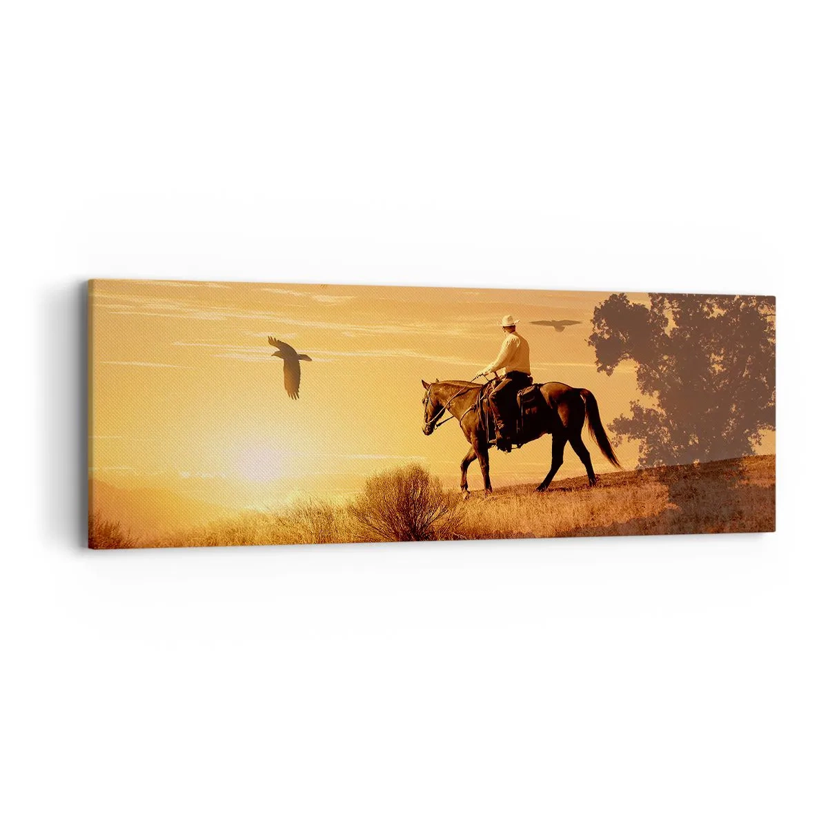 Quadro em tela - Sozinho em toda a pradaria - 90x30 cm