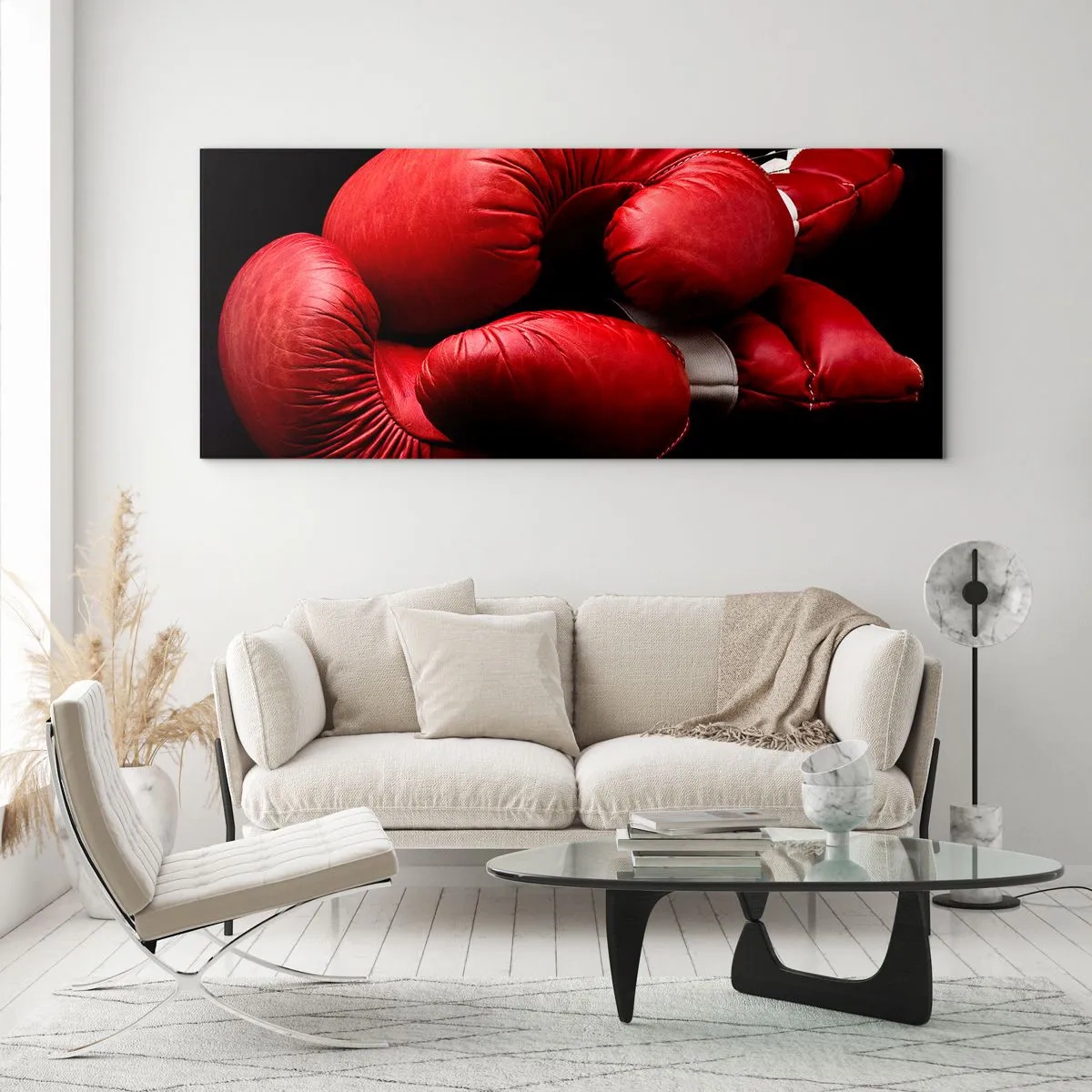 Quadro em vidro - As emoções da luta ficaram para trás - 90x30 cm