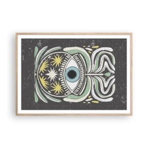 Pôster com moldura de carvalho claro - Rituais tribais - 100x70 cm