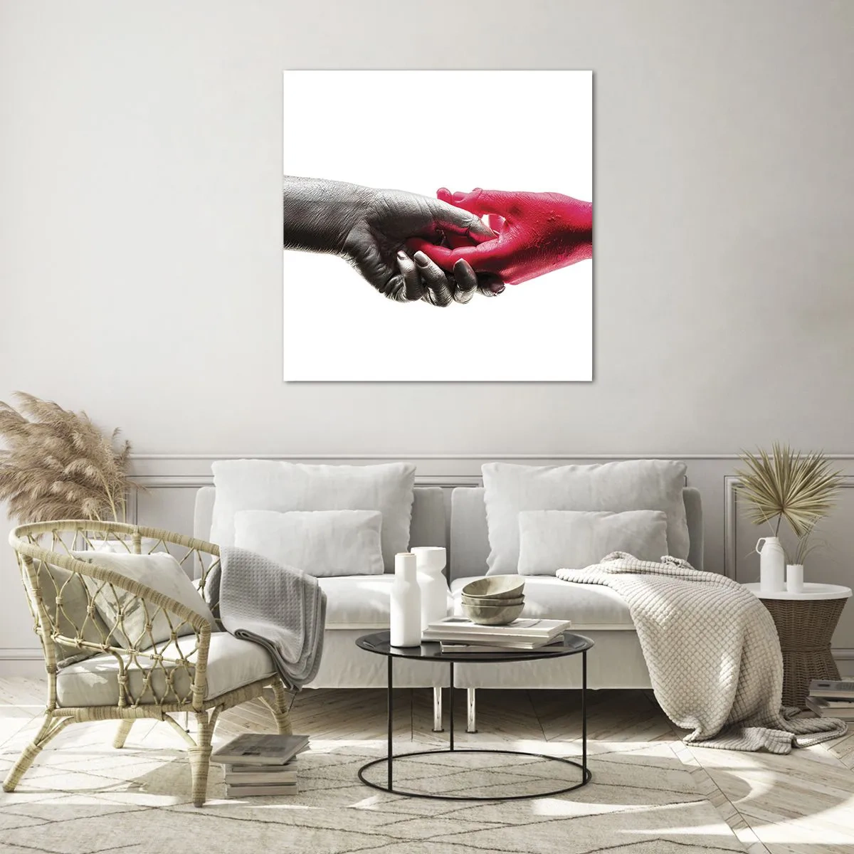 Quadro em vidro - Juntos, mas diferentes - 30x30 cm