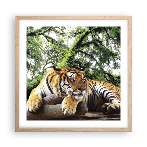 Pôster com moldura de carvalho claro - Com os melhores cumprimentos - 50x50 cm