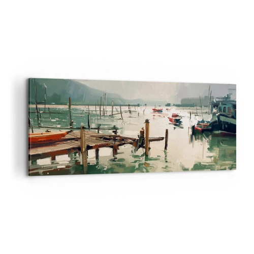 Quadro em tela - Mergulhado na lua derretida - 100x40 cm