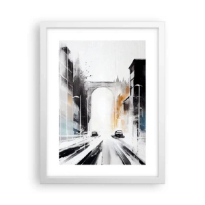 Pôster em moldura branca - Estudo da cidade: arquitetura e movimento - 30x40 cm