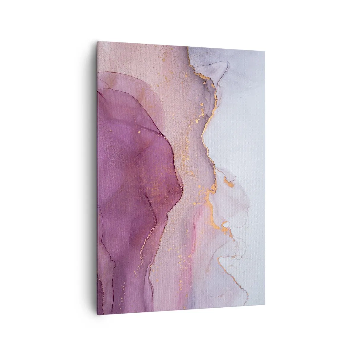 Quadro em tela - Ondas de lilás e roxo - 70x100 cm