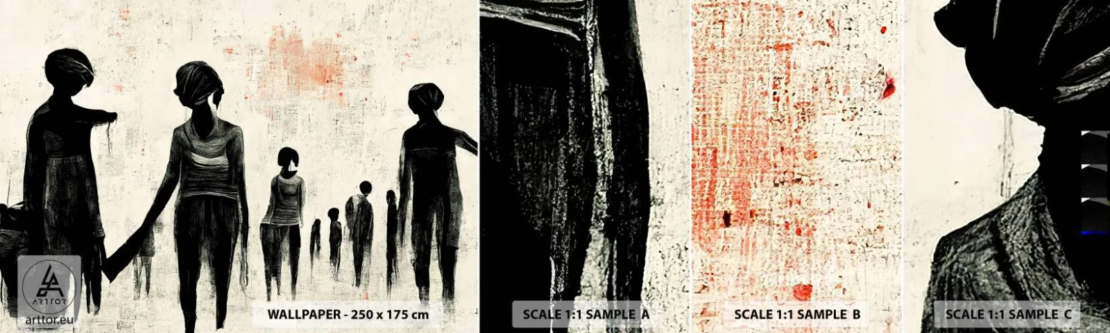 Amostra de papel de parede autocolante Deluxe Sticker - Contra a solidão - Mulheres, Trabalhar, Pedaço - 100x30 cm