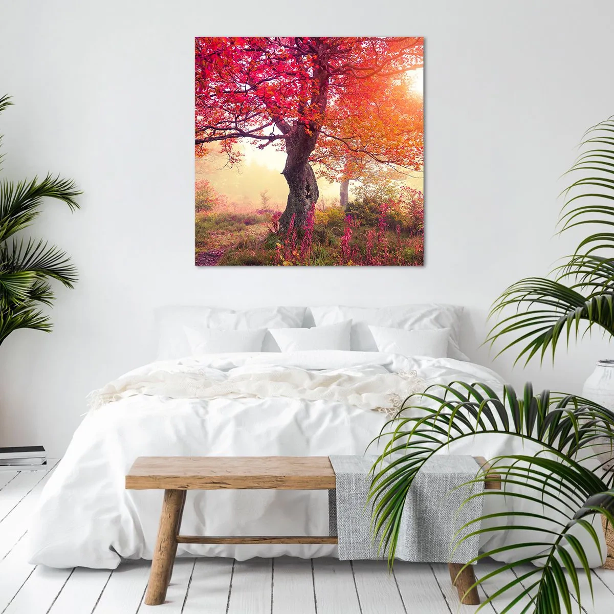 Quadro em tela - Um frenesi de florescimento - 40x40 cm