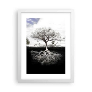 Pôster em moldura branca - Descobrir a natureza do mundo - 30x40 cm