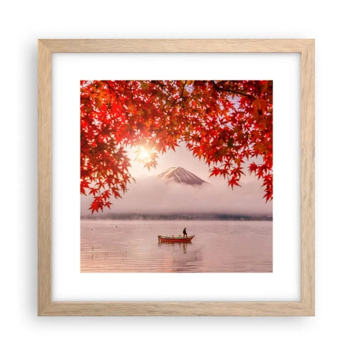 Pôster com moldura de carvalho claro - No clima japonês - 30x30 cm