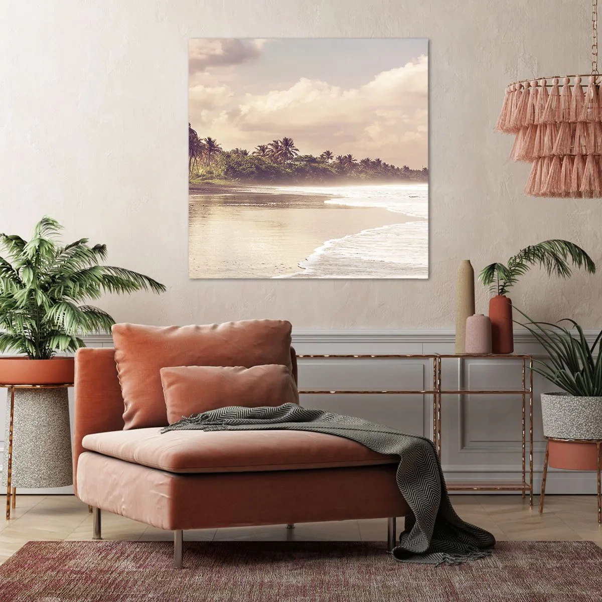 Quadro em tela - Carícia das ondas - 40x40 cm