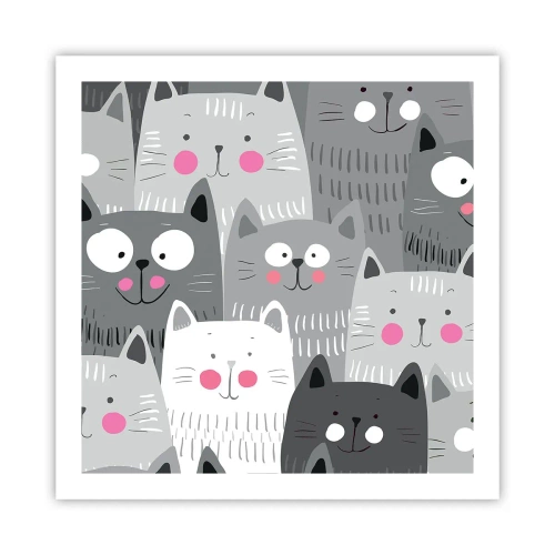 Pôster - O mundo dos gatos - 60x60 cm