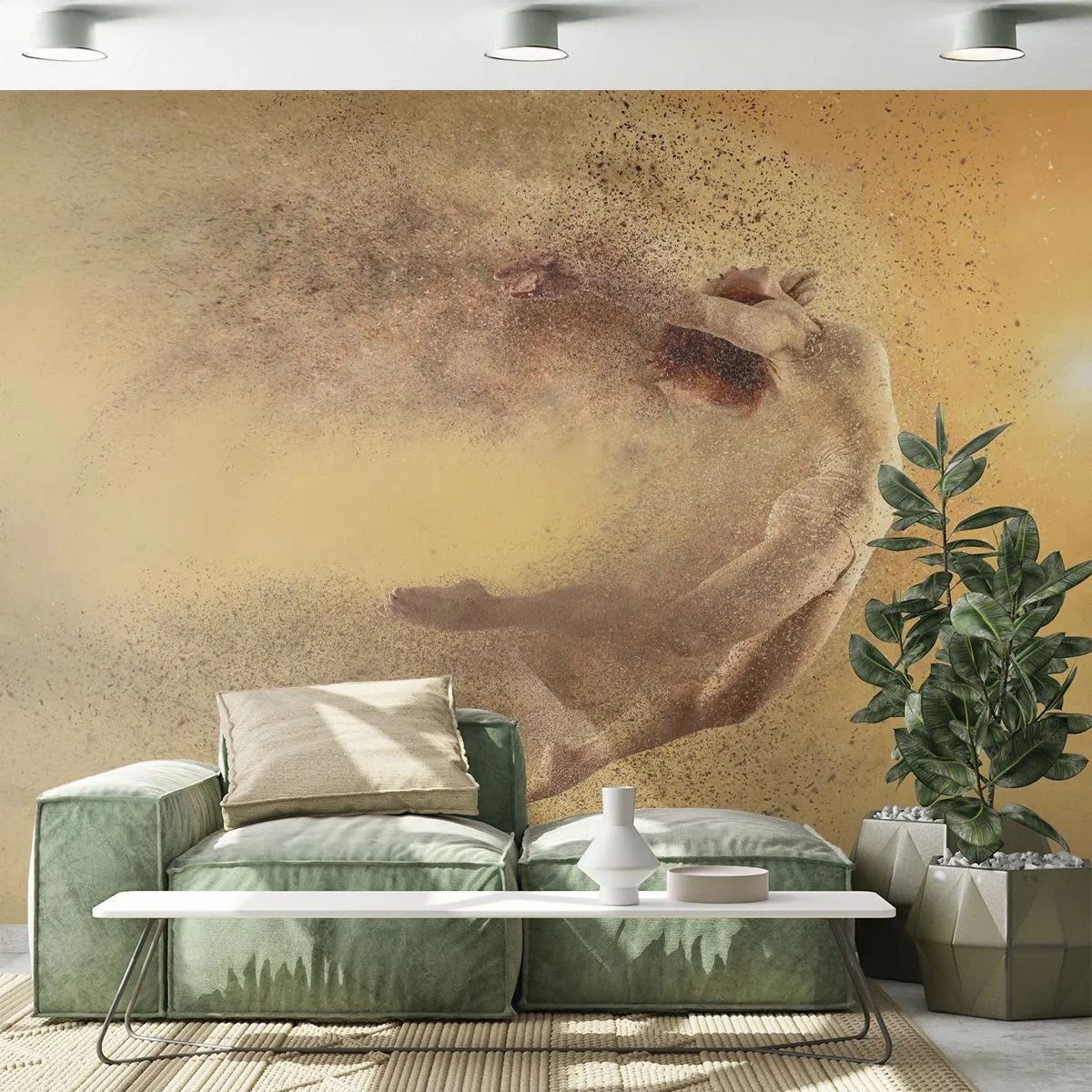 Papel de Parede Premium Sand - Na exultação da dança - Abstração, Mulher, Gráficos - 150x105 cm