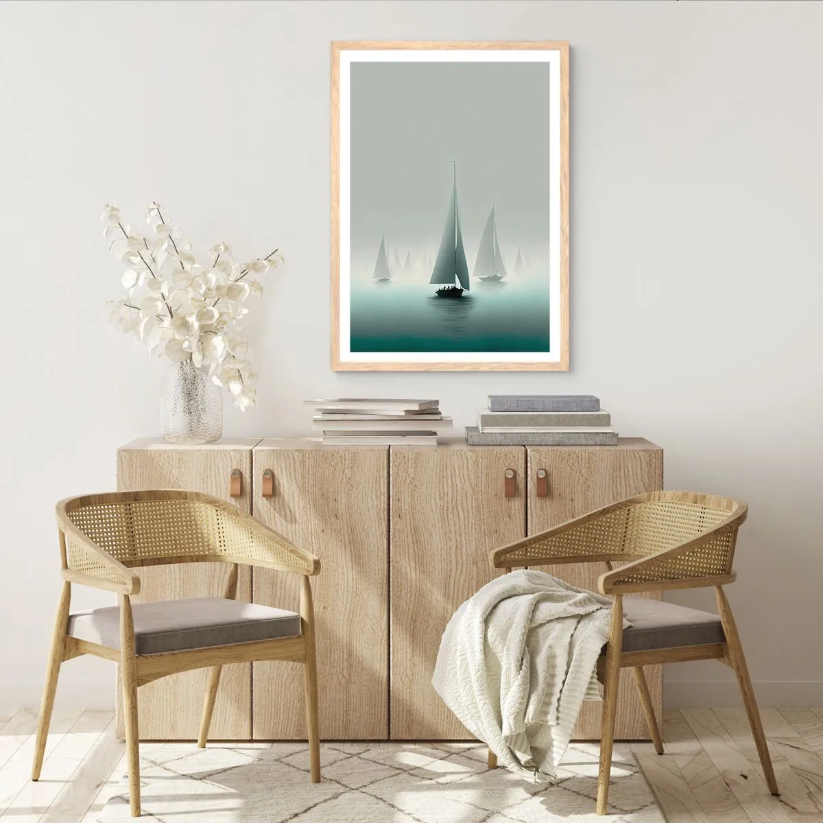 Pôster com moldura de carvalho claro - Feito de neblina - 70x100 cm