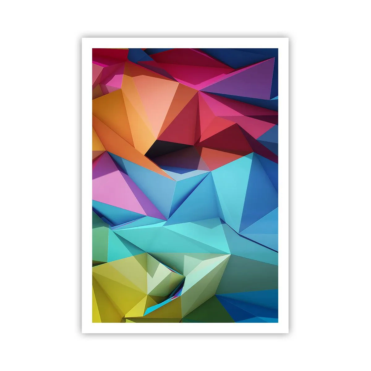 Pôster - Arco-íris de origami - 70x100 cm
