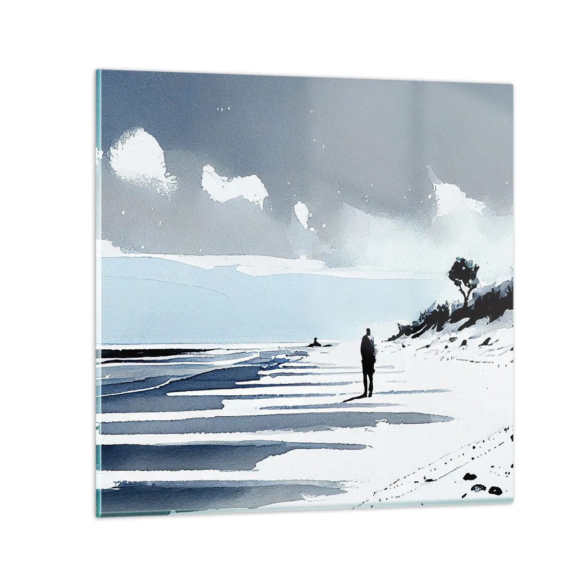 Quadro em vidro - Sozinho - 30x30 cm