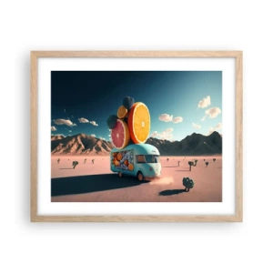 Pôster com moldura de carvalho claro - O sabor das férias - 50x40 cm