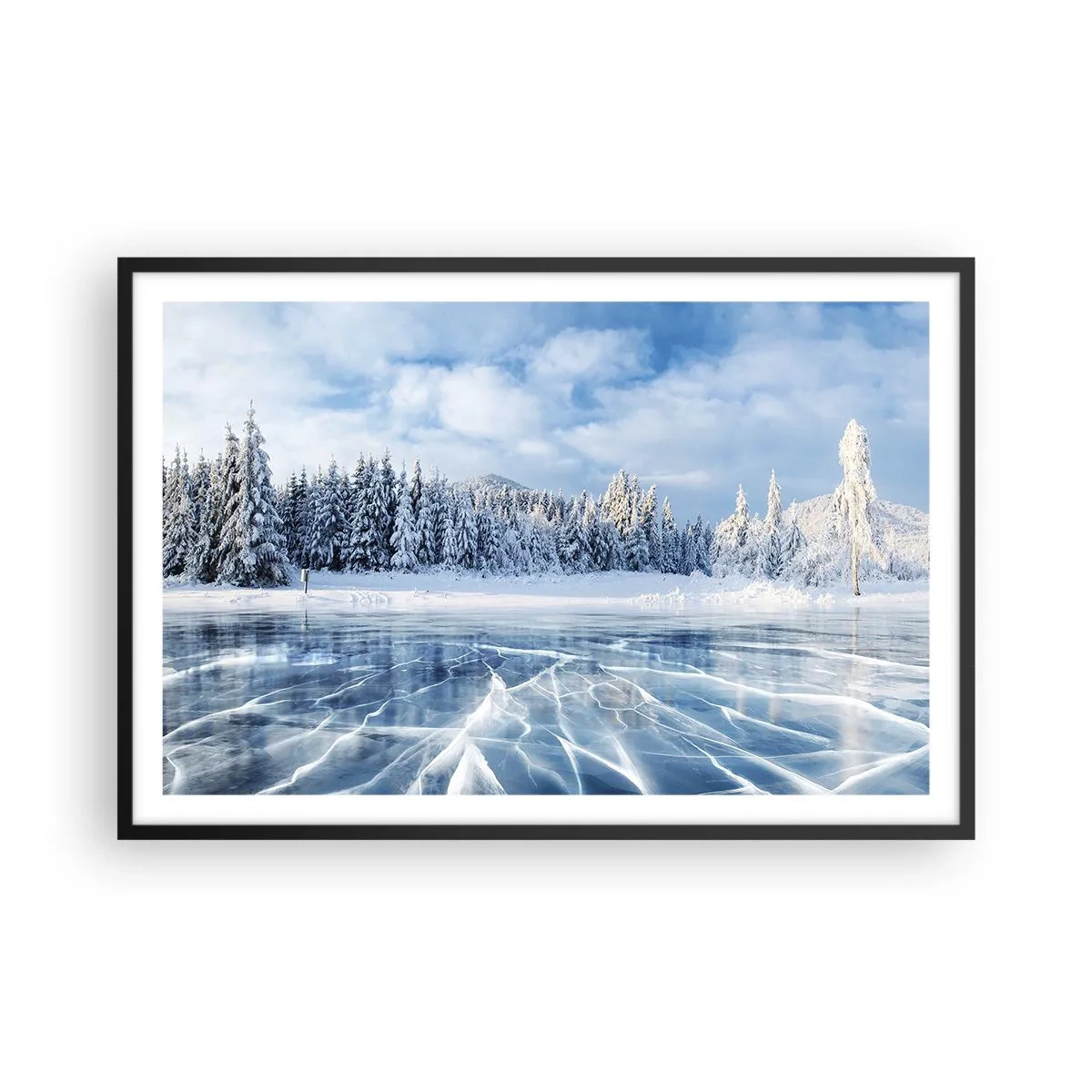 Pôster com moldura preta - Vista deslumbrante e cristalina - 91x61 cm