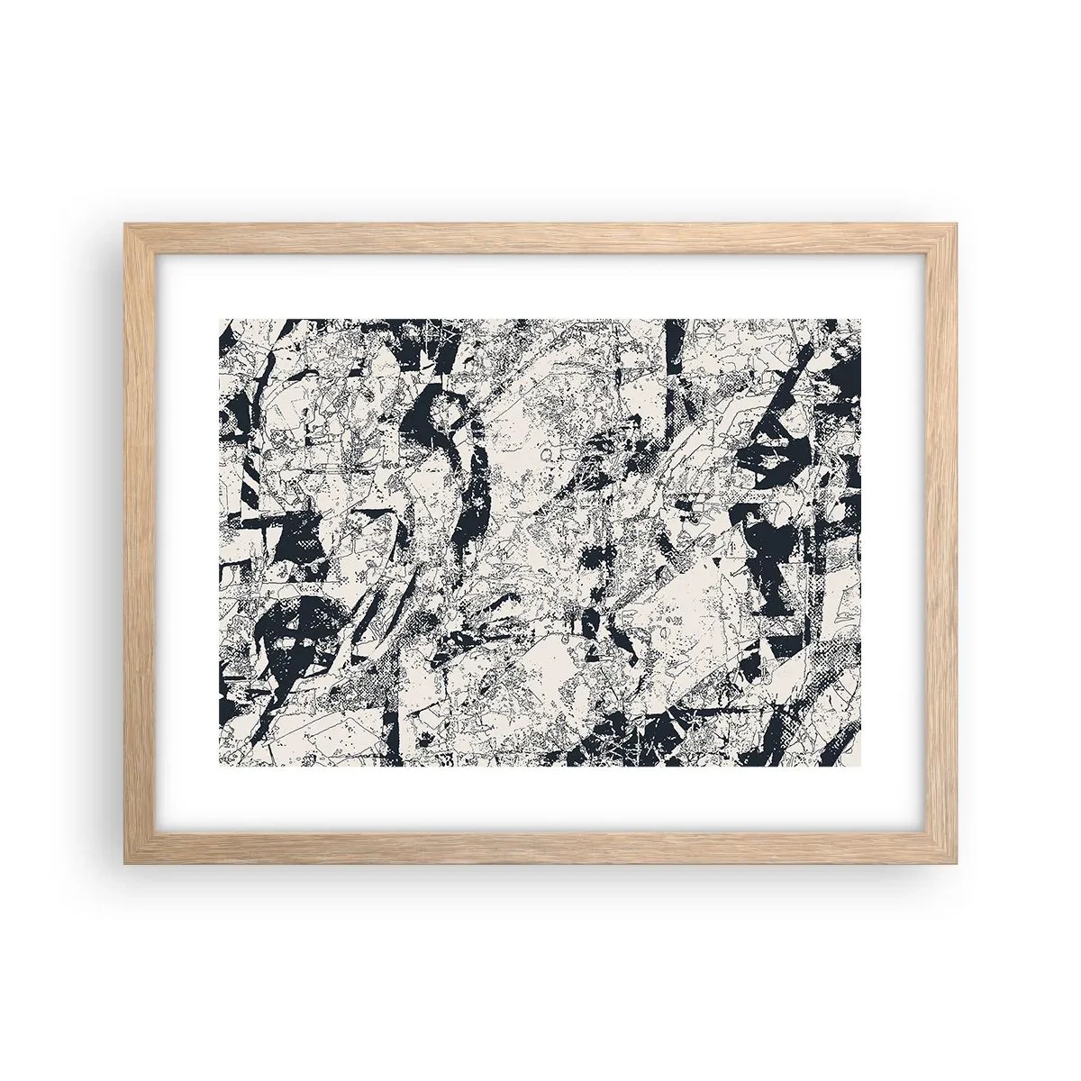 Pôster com moldura de carvalho claro - Interpenetração de opostos - 40x30 cm