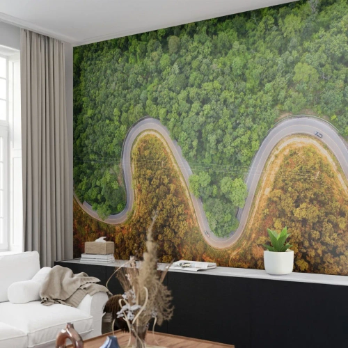 Papel de parede personalizado Premium Canvas - Fronteiras e descobertas - Paisagem, Estrada do carro, Floresta