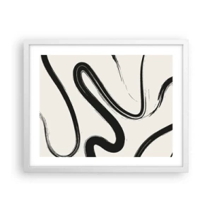 Pôster em moldura branca - Capricho preto e branco - 50x40 cm