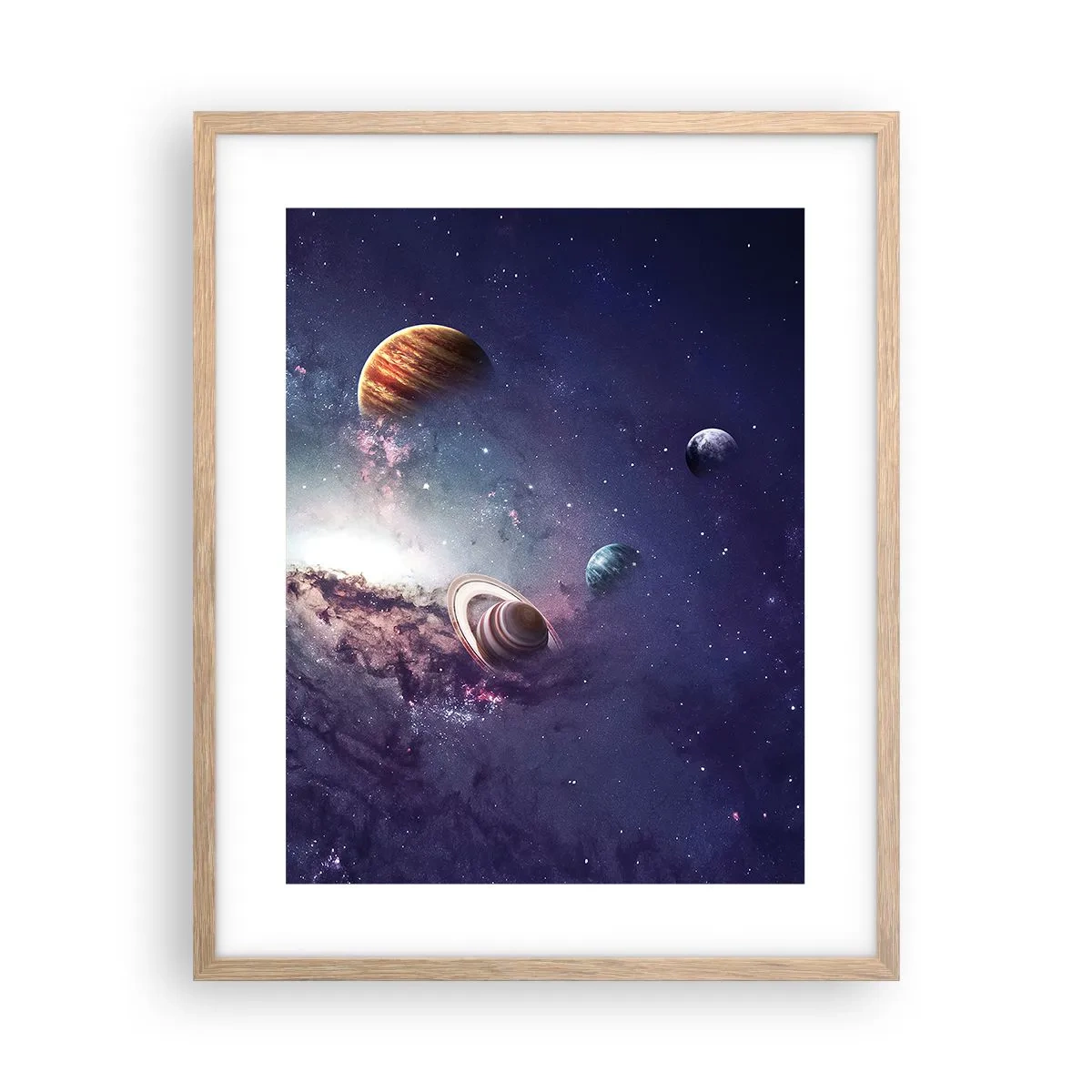 Pôster com moldura de carvalho claro - Sistema da dança solar  - 40x50 cm