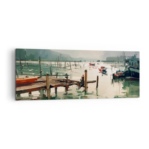 Quadro em tela - Mergulhado na lua derretida - 140x50 cm