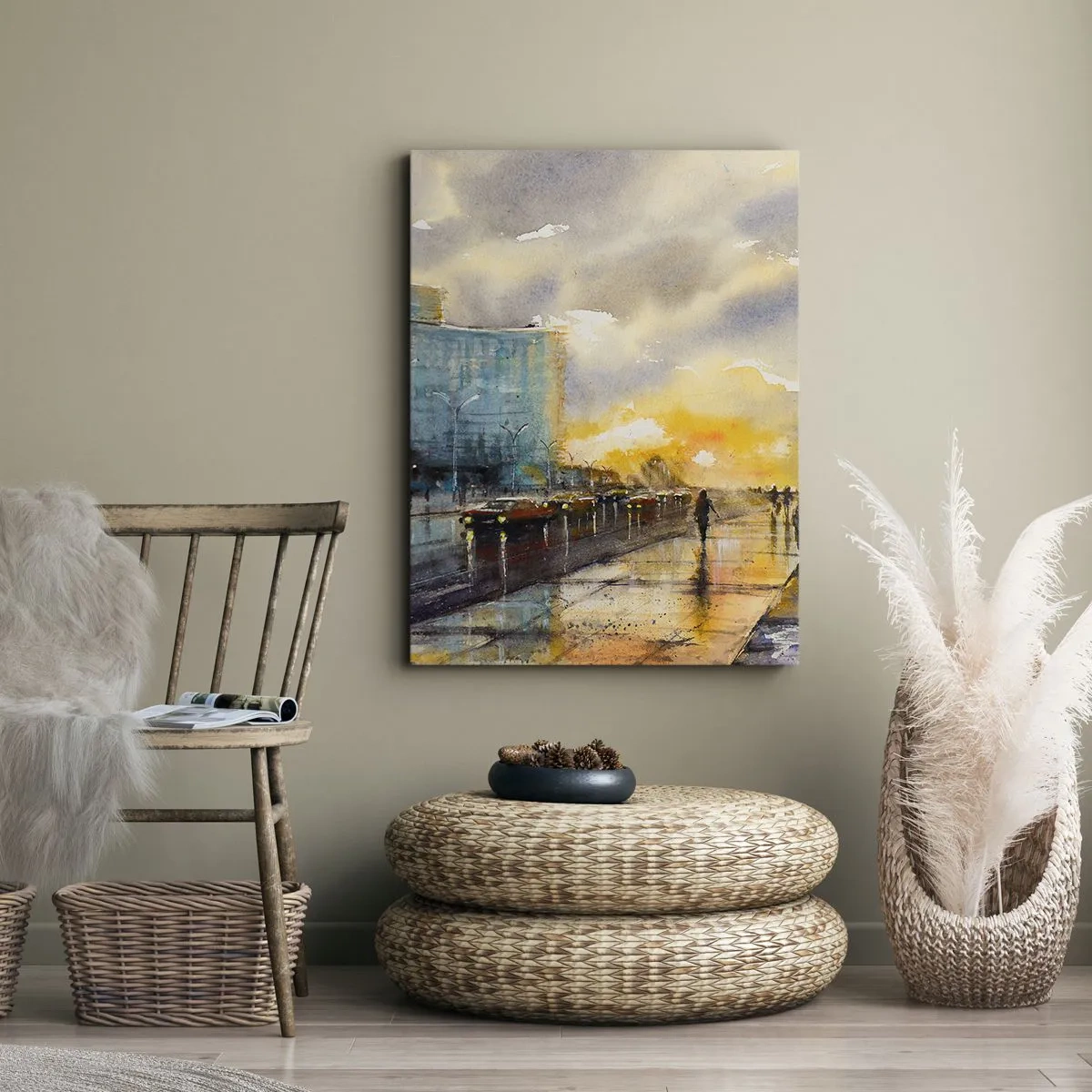 Quadro em tela - A vida na costa - 50x70 cm