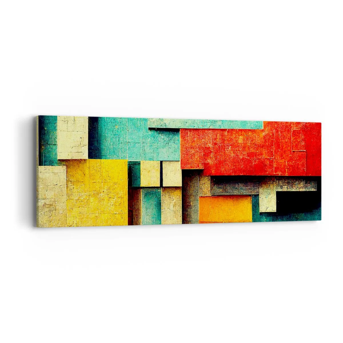 Quadro em tela - Festival de ângulos vivos - 90x30 cm