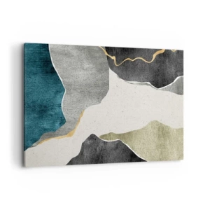 Quadro em tela - Composição de mosaico com fio de ouro - 120x80 cm