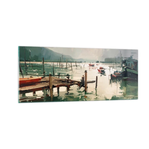 Quadro em vidro - Mergulhado na lua derretida - 100x40 cm