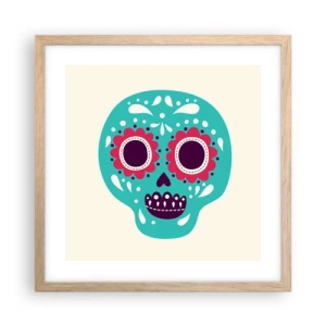 Pôster com moldura de carvalho claro - Vida – diversão até a morte - 40x40 cm