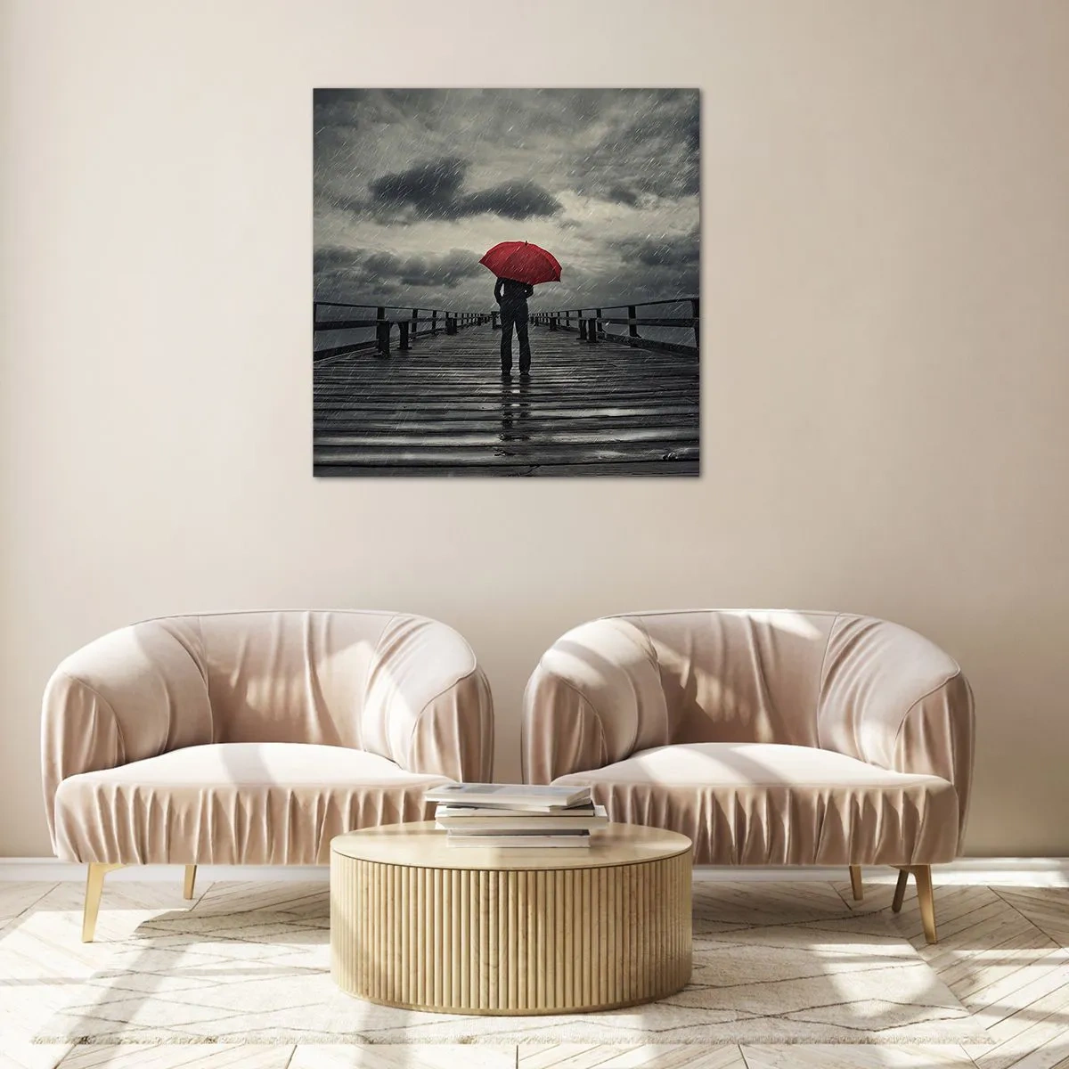 Quadro em vidro - Não faz mal que chova - 30x30 cm