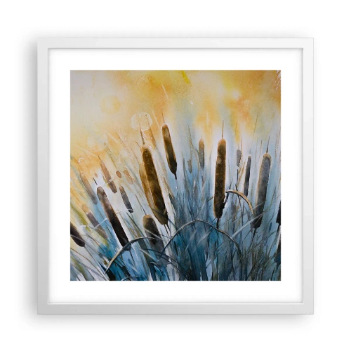 Pôster em moldura branca - O frio da água, o calor do sol - 40x40 cm