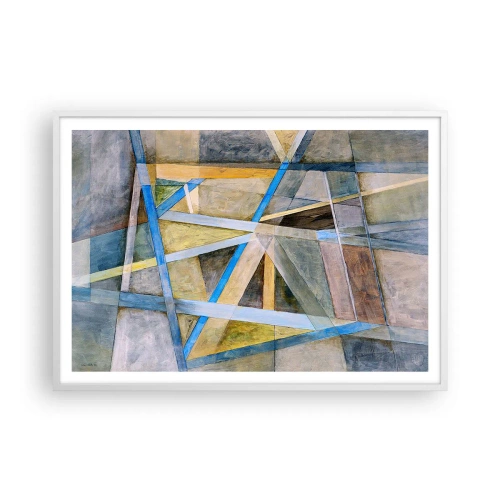 Pôster em moldura branca - Em linha reta ou na diagonal? - 100x70 cm