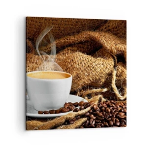 Quadro em tela - O cheiro de moka e a densidade do líquido de mel - 50x50 cm