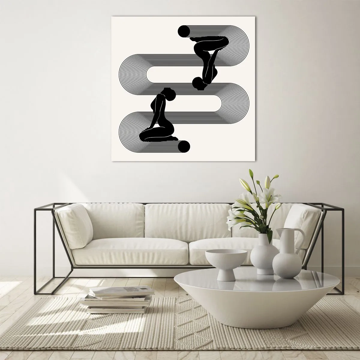 Quadro em vidro - Simetria sensual - 30x30 cm