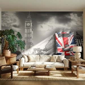 Papel de Parede Premium Sand - Grande e orgulhosa - Cidade, Londres, Ônibus de Londres - 100x70 cm