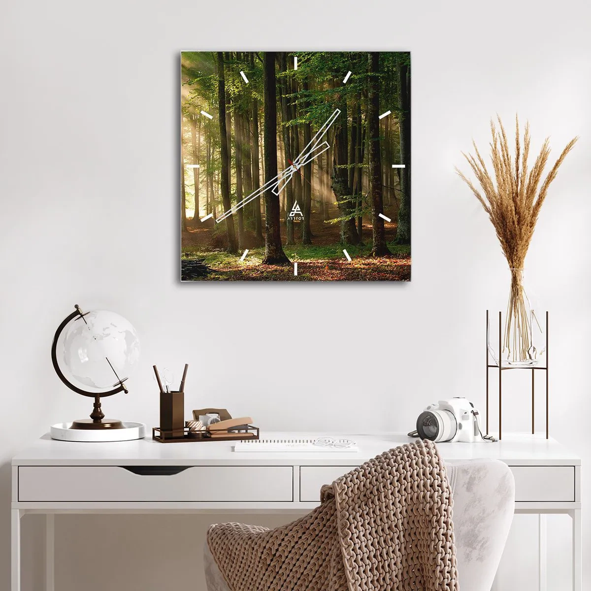 Relógio de parede - Relógio em vidro - Radiante em uma manhã de primavera - 40x40 cm