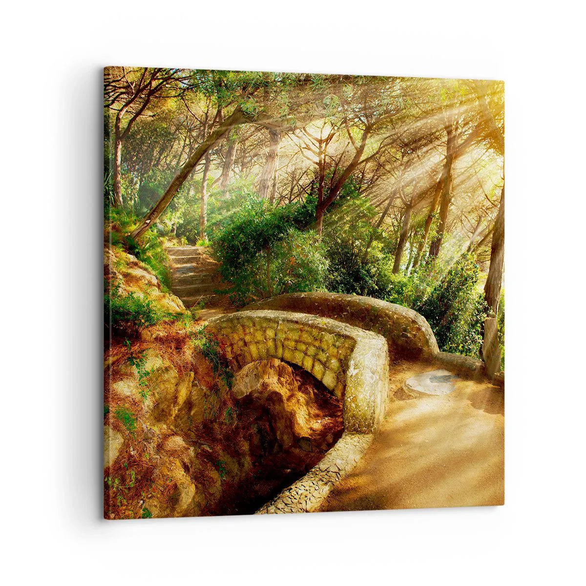 Quadro em tela - Direto da ponte para a floresta de contos de fadas - 60x60 cm