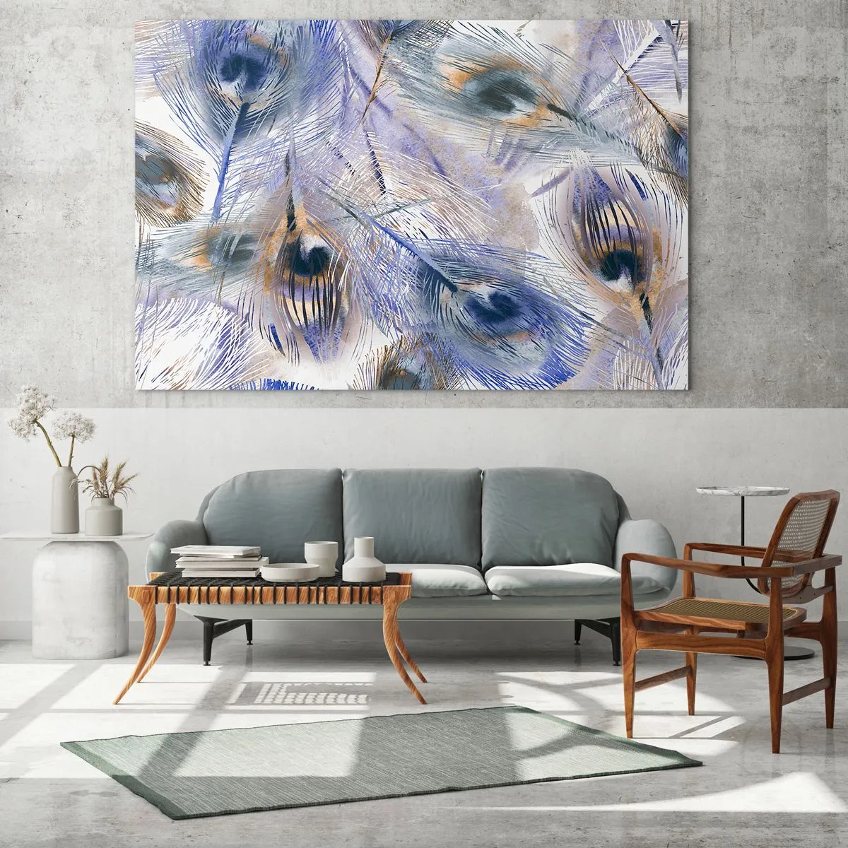 Quadro em vidro - Composição do pavão - 120x80 cm