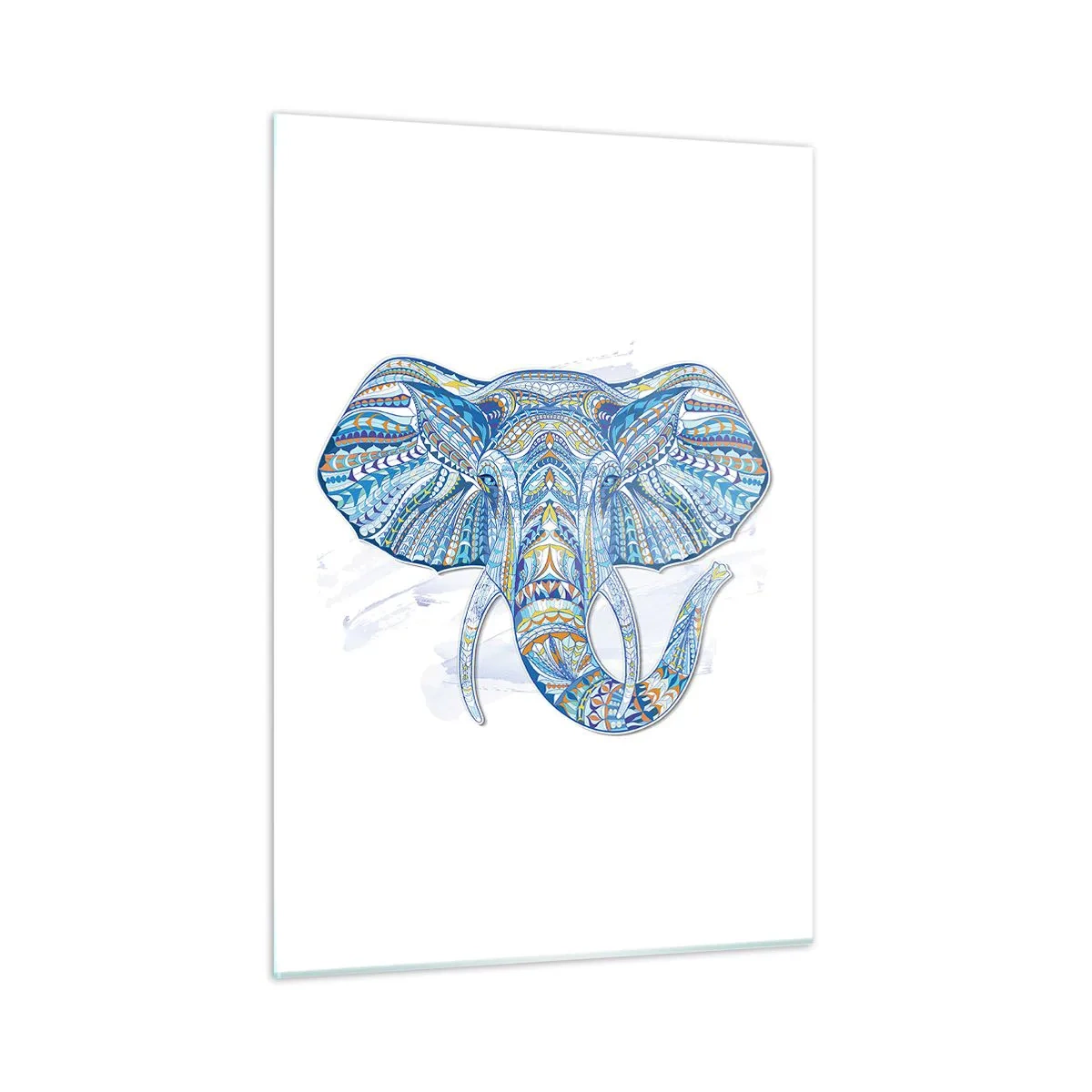 Quadro em vidro - Incrustado com ouro e azul - 50x70 cm