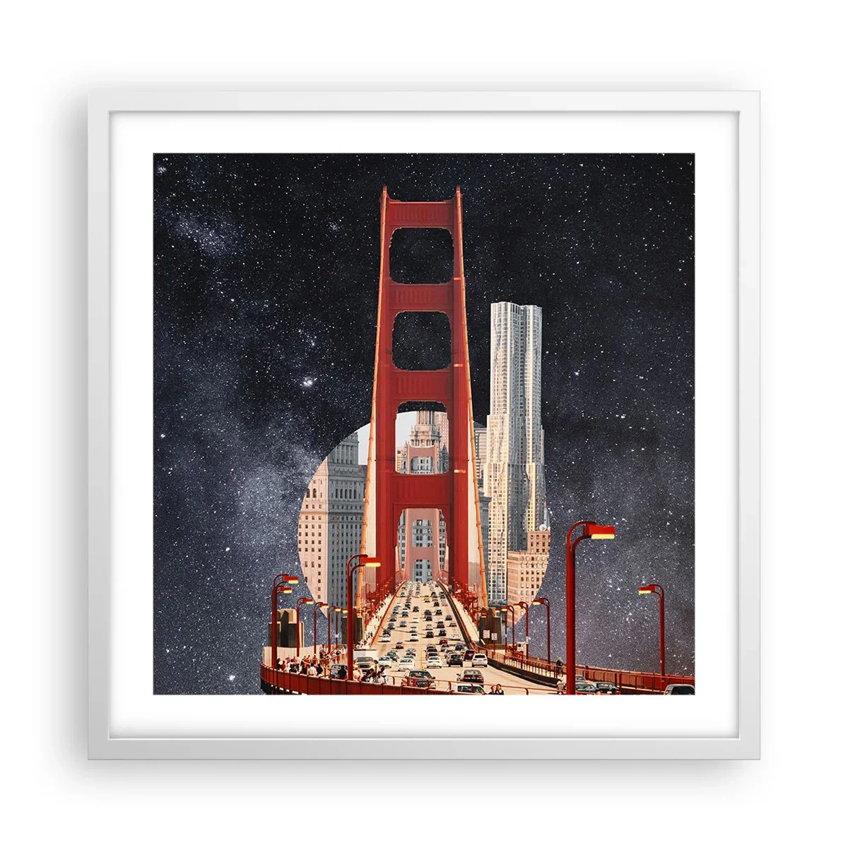 Pôster em moldura branca - Sempre no centro - 50x50 cm