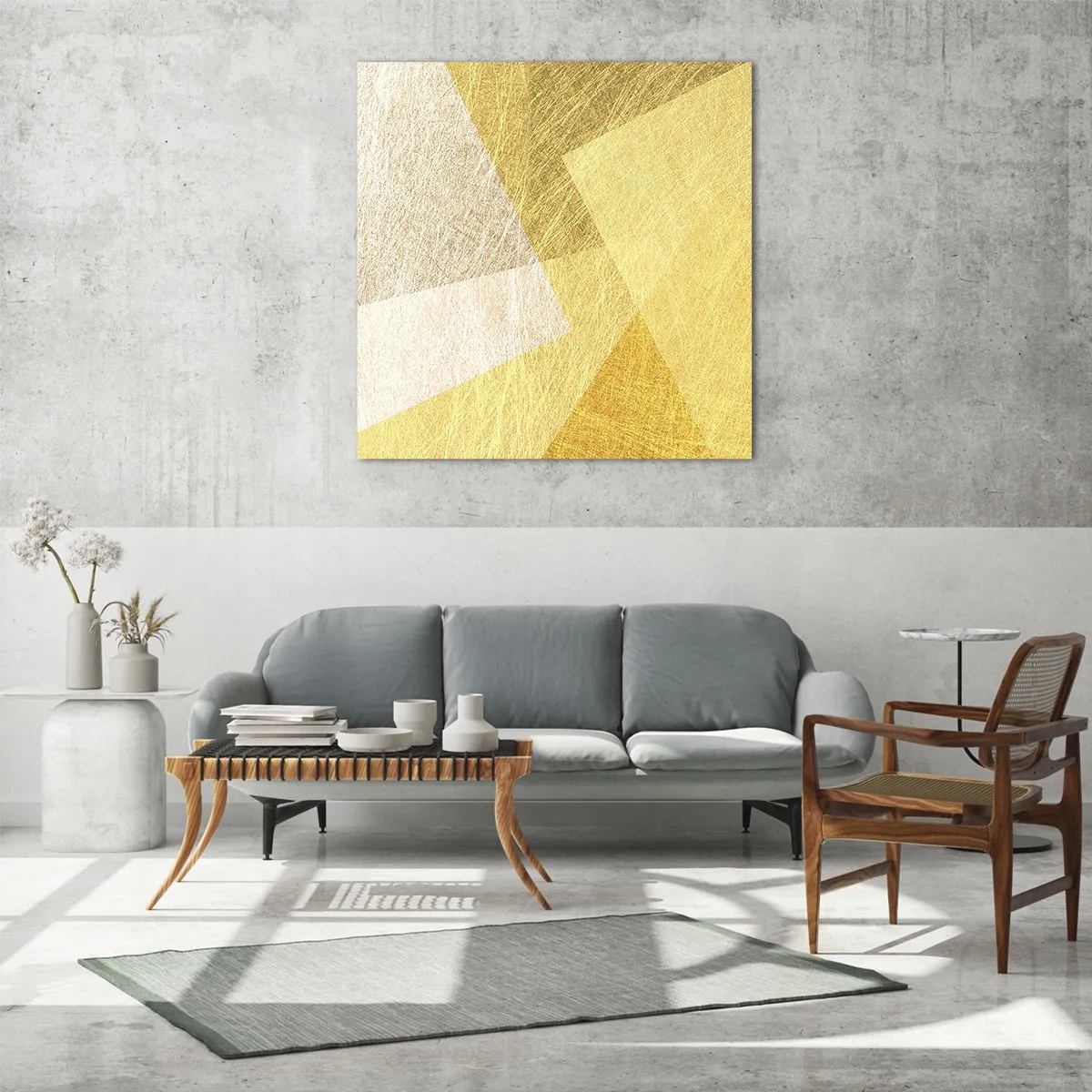 Quadro em vidro - Clima geométrico - 30x30 cm