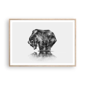 Pôster com moldura de carvalho claro - É bom ver alguém próximo - 100x70 cm