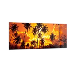 Quadro em vidro - Montanhas em chamas, florestas em chamas - 100x40 cm